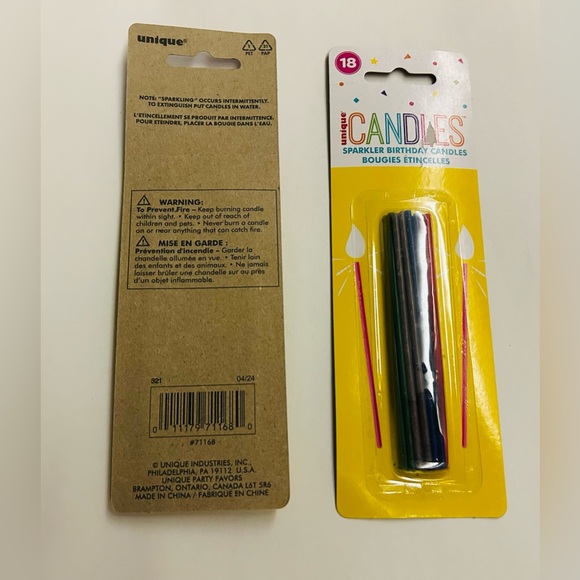 New 2 Packages Unique Candles 3 7/8" 36 Total Candles Sparkler Pink Blue Green - Picture 3 of 13